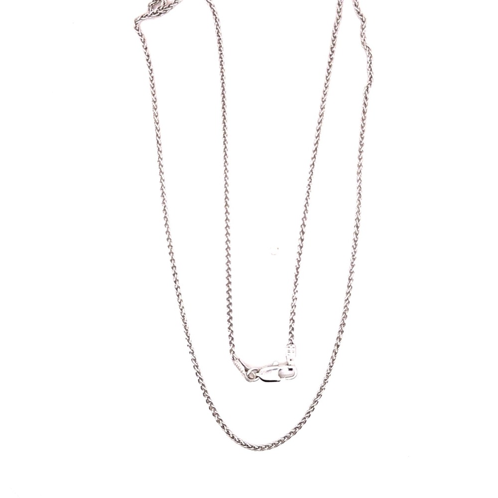 14k White Gold Wheat Chain Necklace 16 Inch Braided Link 2.7g